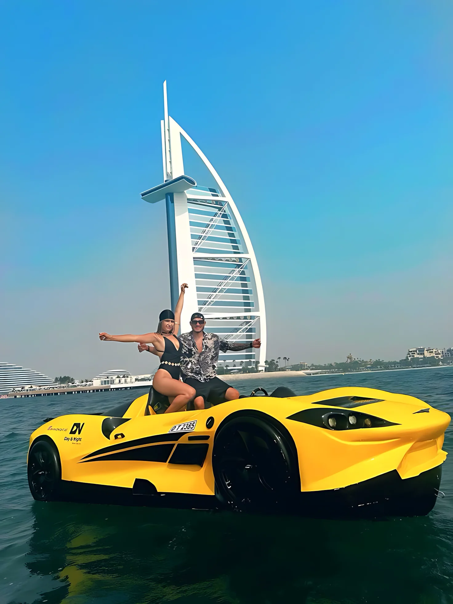 Burj Al Arab luxury hotel overlooking the Dubai coastline