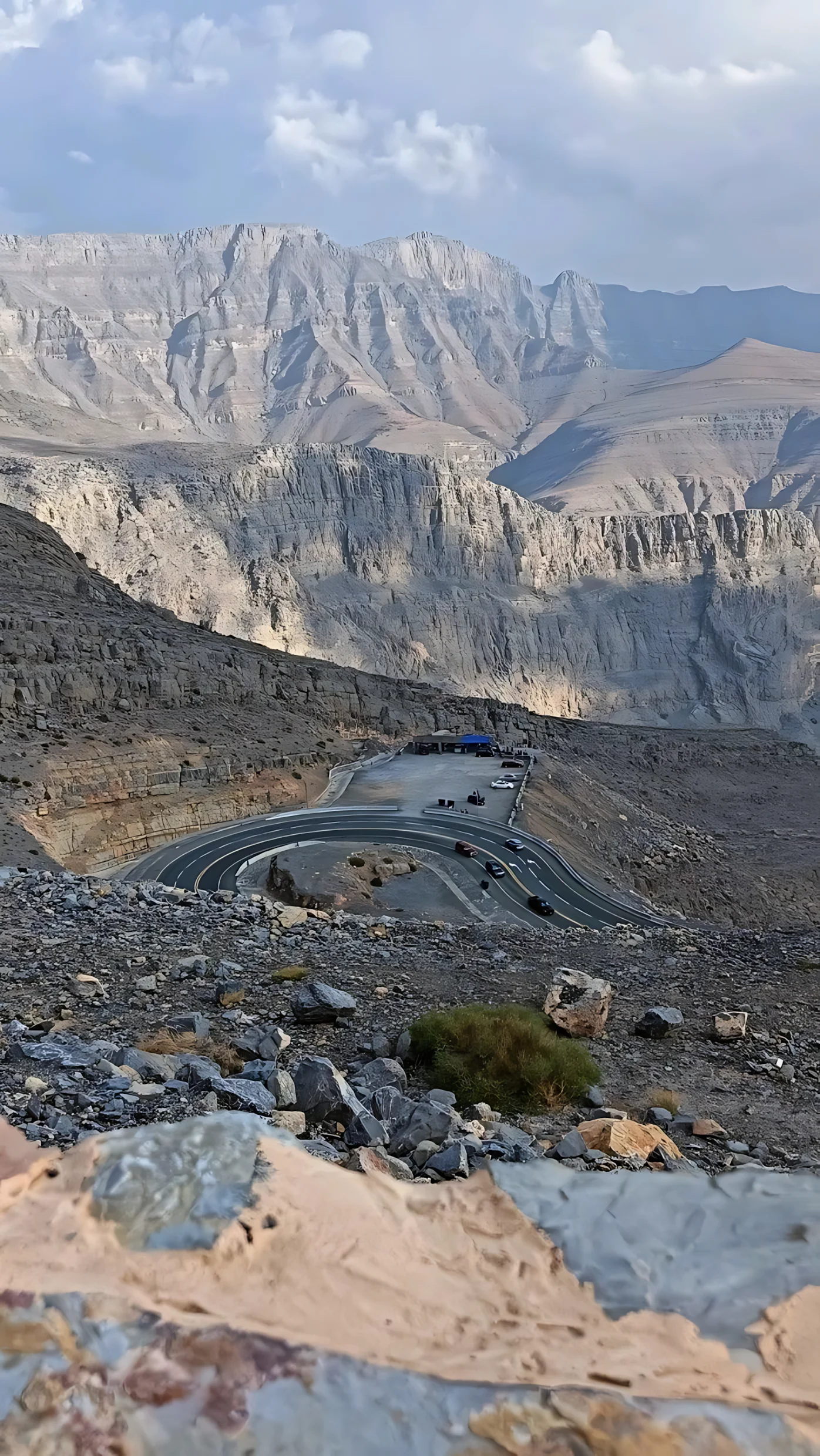 Winding mountain road through Jebel Jais in Ras Al Khaimah