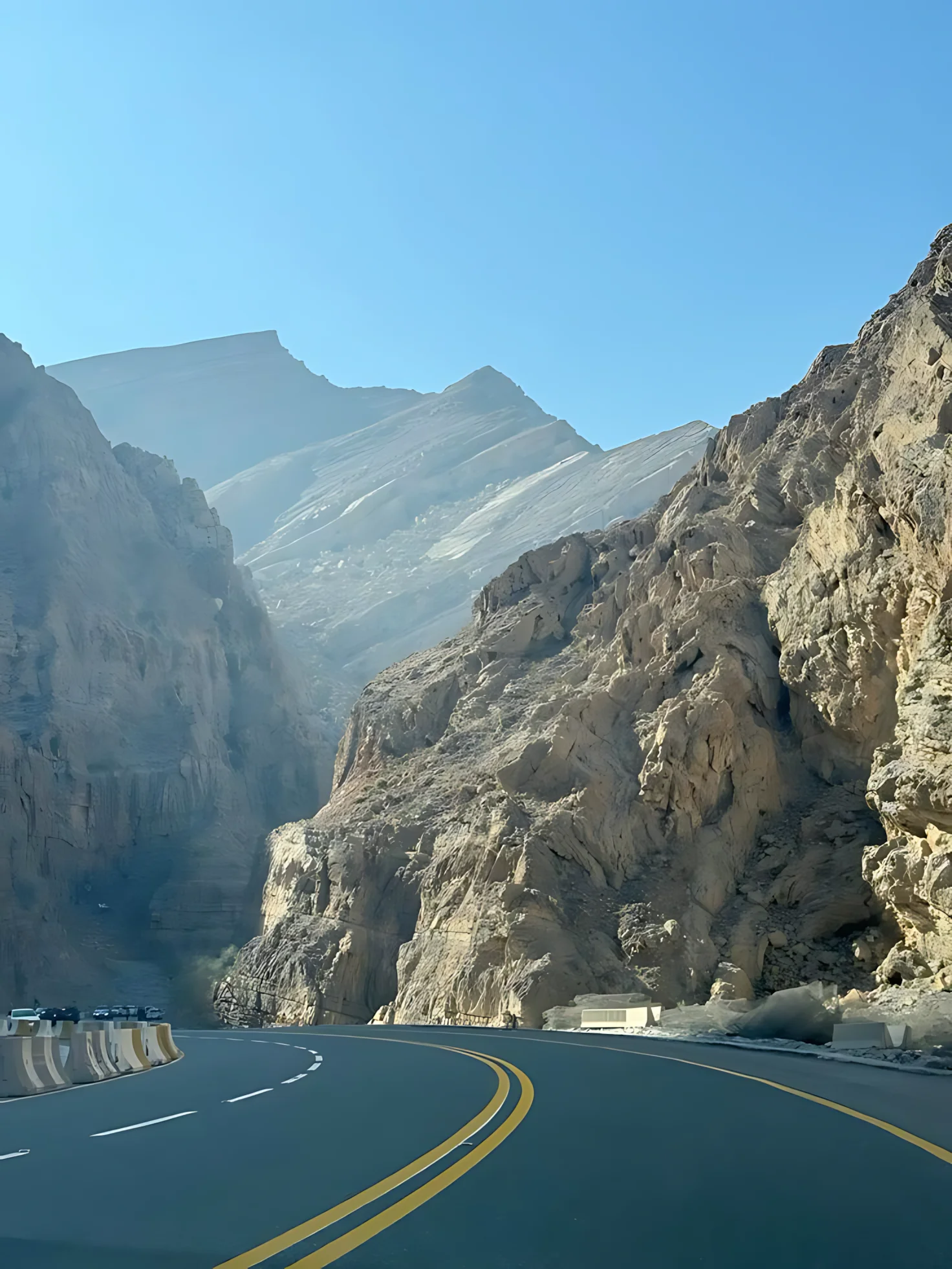 Winding mountain road through Jebel Jais in Ras Al Khaimah