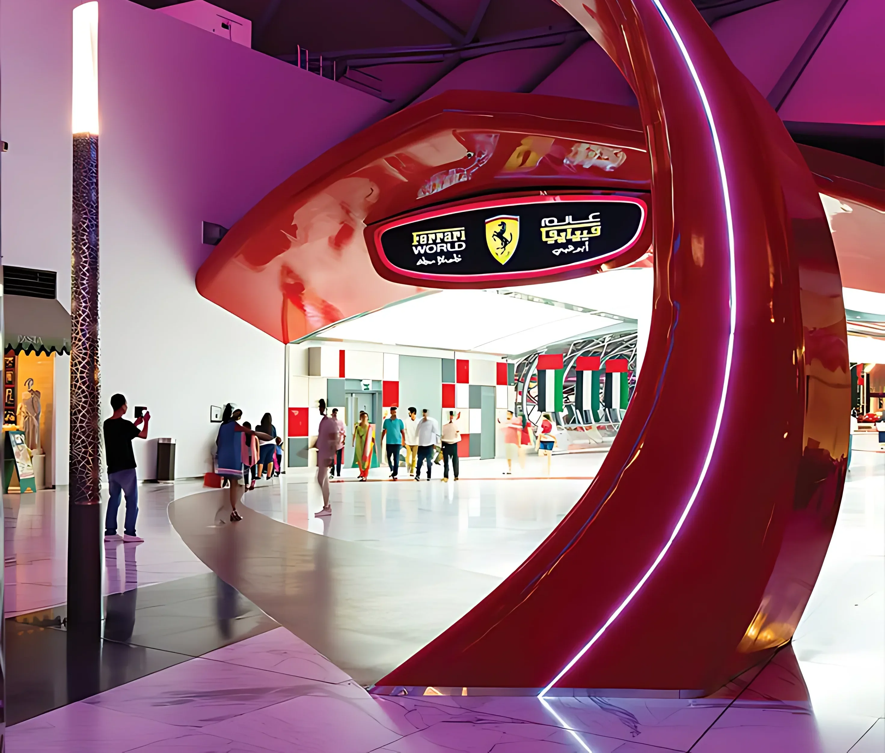 Modern environmental graphic design installation in a Dubai attraction